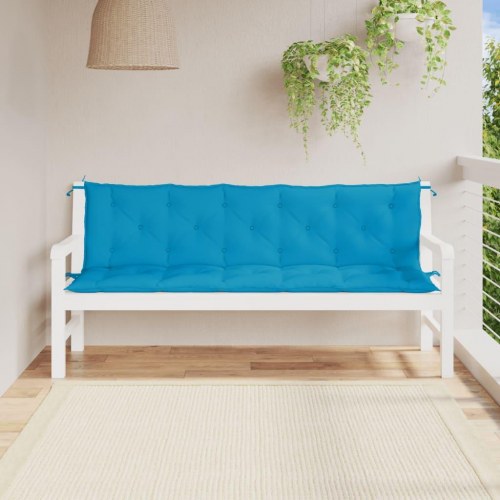 Hyndesæt til havebænk 2 dele 180 x 50 x 7 cm - lyseblå