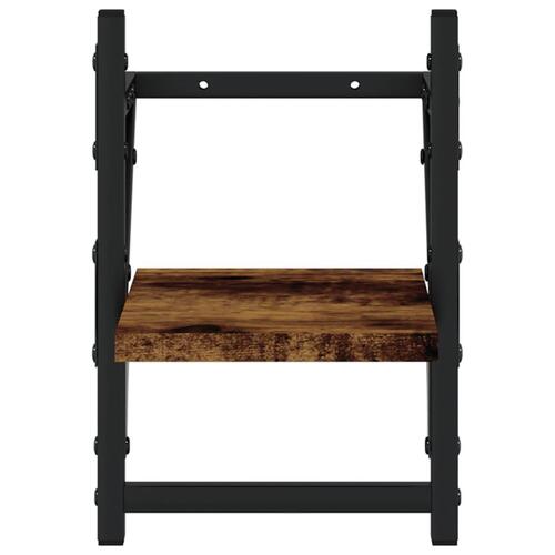 Væghylder med stænger 2 stk. 20x25x30 cm røget egetræsfarve