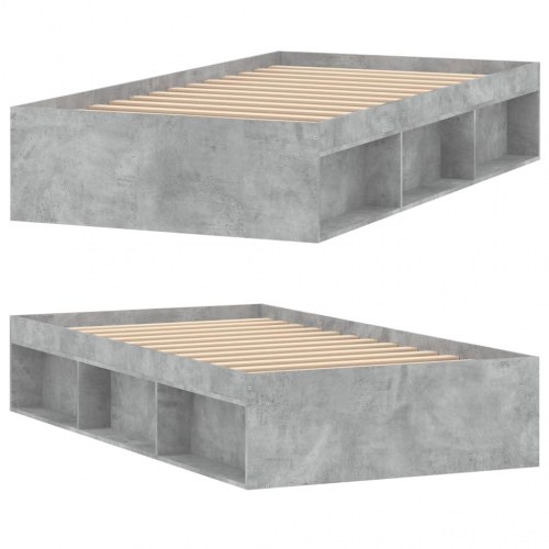 Sengeramme 90x200 cm - betongrå opbevaringsseng