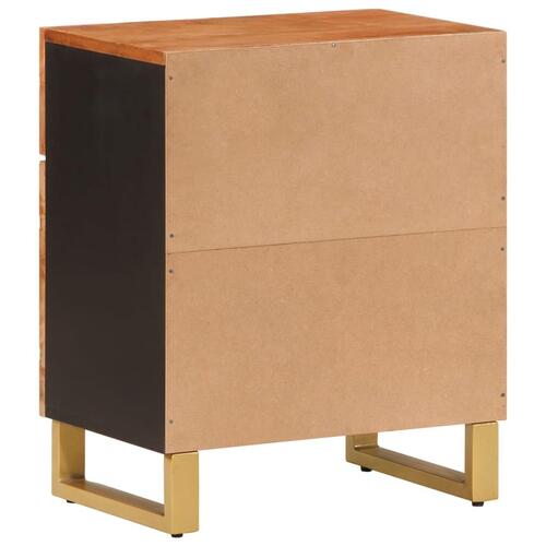 Sengebord 50x33x60 cm massivt mangotræ brun og sort