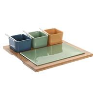 Sæt til appetizere Porcelæn Multifarvet Bambus 8 Dele (30 x 30 x 6 cm)