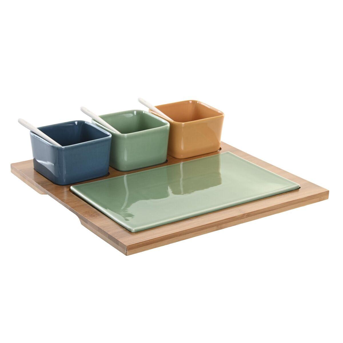 Sæt til appetizere Porcelæn Multifarvet Bambus 8 Dele (30 x 30 x 6 cm)