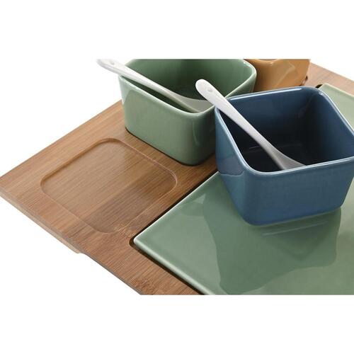 Sæt til appetizere Porcelæn Multifarvet Bambus 8 Dele (30 x 30 x 6 cm)