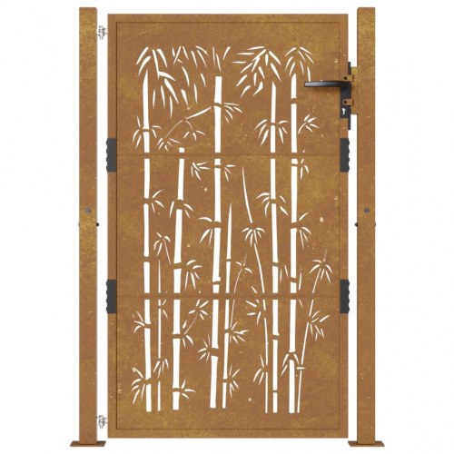 Havelåge 100×125 cm i cortenstål - bambusdesign