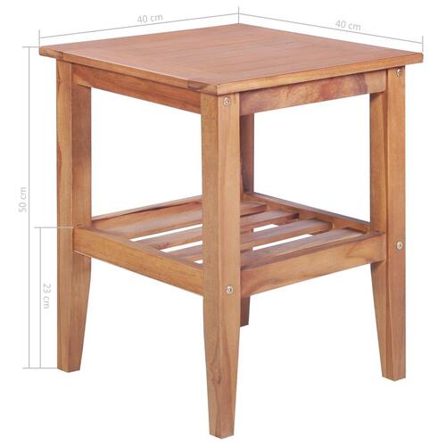 Sofabord 40 x 40 x 50 cm firkantet massivt teaktræ