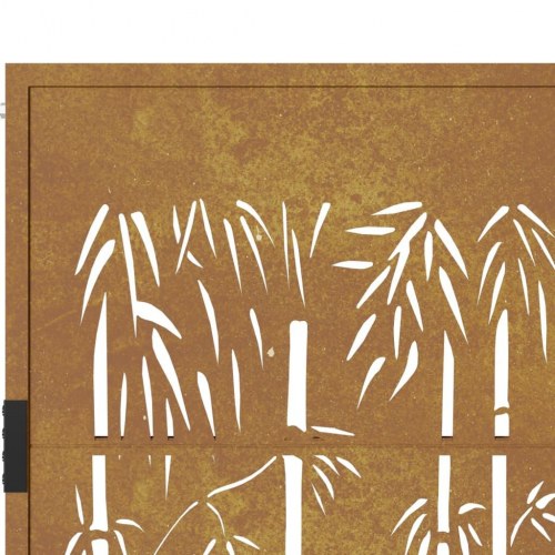 Havelåge 100×125 cm i cortenstål - bambusdesign
