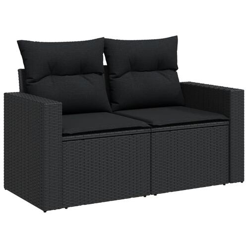 Sofasæt til haven 4 dele med hynder polyrattan sort