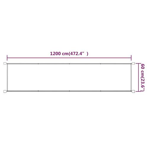 Lodret markise 60x1200 cm oxfordstof terrakottafarvet