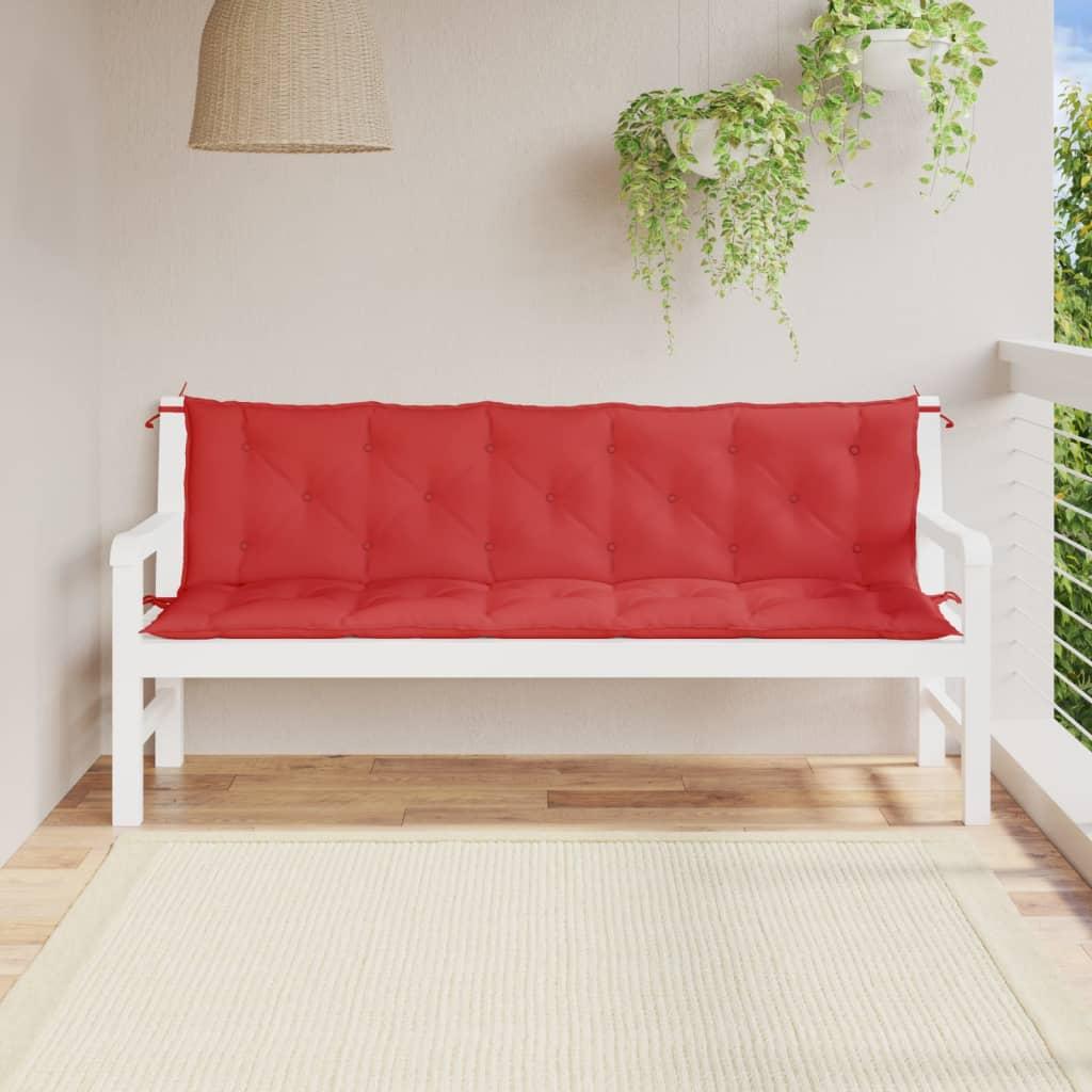 Hynder til havebænk 2 stk. 180x50x7 cm oxfordstof rød