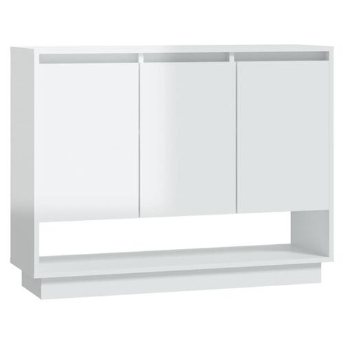 Skænk 97x31x75 cm konstrueret træ hvid højglans
