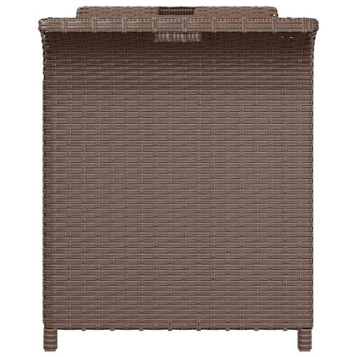 Havebænk med hynde 116x46x57 cm polyrattan brun