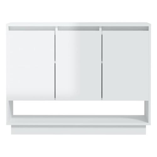 Skænk 97x31x75 cm konstrueret træ hvid højglans