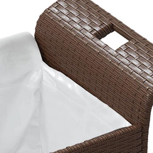 Havebænk med hynde 116x46x57 cm polyrattan brun