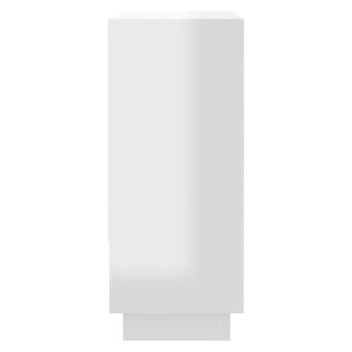 Skænk 97x31x75 cm konstrueret træ hvid højglans