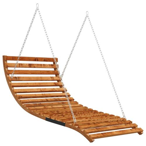 Gyngeseng 115x147x46 cm massivt bøjet træ med teakfinish