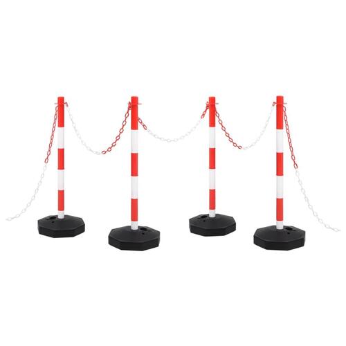 Trafikpælesæt med plastikkæde 10 m