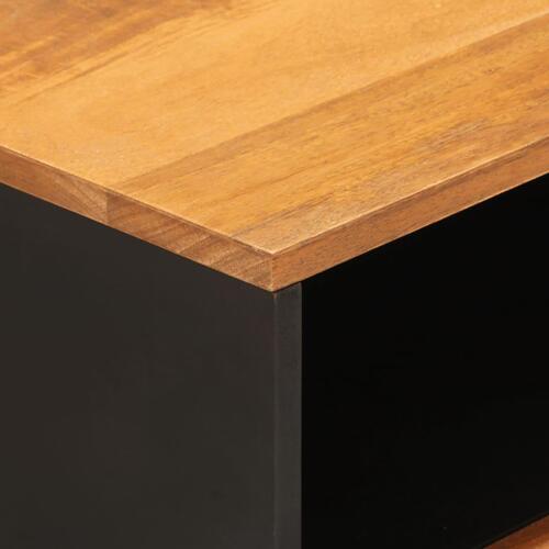 Sengebord 50x33x60 cm massivt mangotræ brun og sort