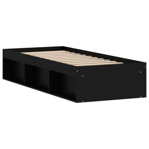 Sengeramme 75 × 190 cm - sort opbevaringsseng i træ