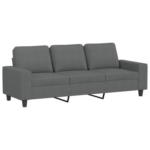 3-personers sofa med fodskammel 180 cm stof Mørkegrå