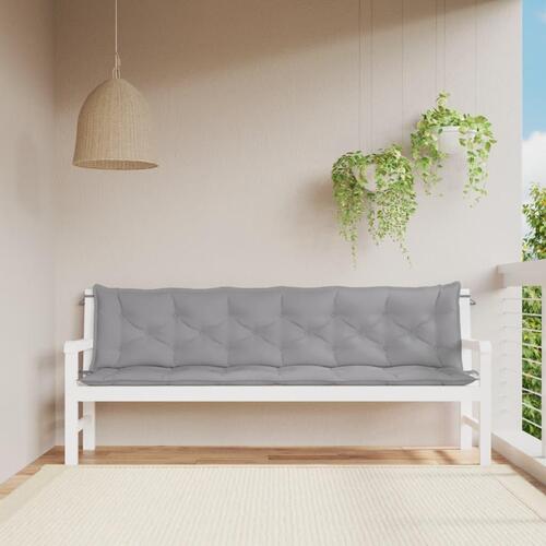 Hynder til havebænk 2 stk. 200x50x7 cm oxfordstof grå