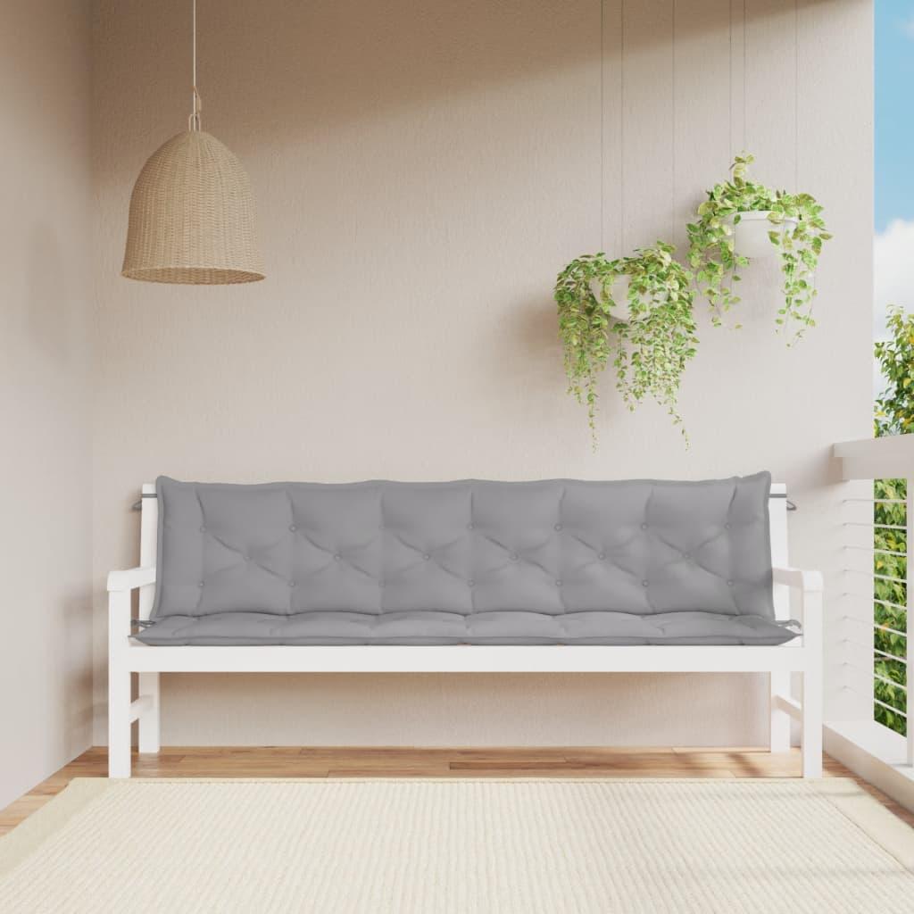 Hynder til havebænk 2 stk. 200x50x7 cm oxfordstof grå