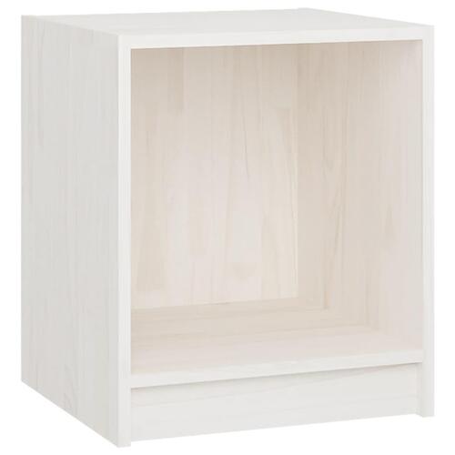 Sengeskabe 2 stk. 35,5x33,5x41,5 cm massivt fyrretræ hvid