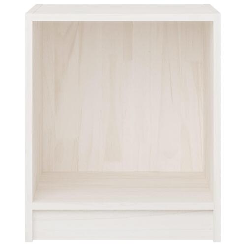 Sengeskabe 2 stk. 35,5x33,5x41,5 cm massivt fyrretræ hvid