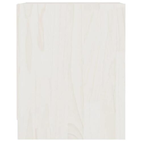 Sengeskabe 2 stk. 35,5x33,5x41,5 cm massivt fyrretræ hvid