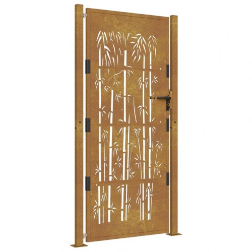 Havelåge 105x180 cm cortenstål bambusdesign