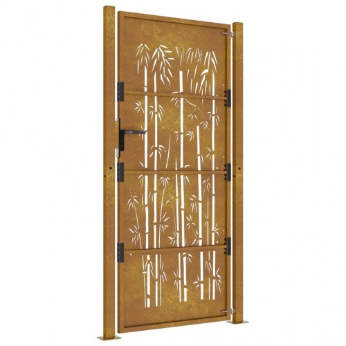 Havelåge 105x180 cm cortenstål bambusdesign