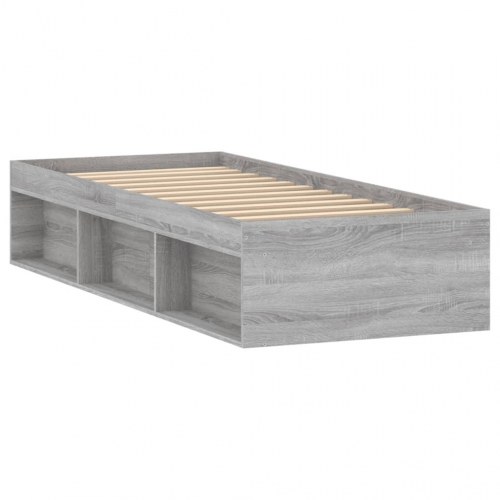 Sengeramme 75 x 190 cm - grå sonoma-eg med opbevaring