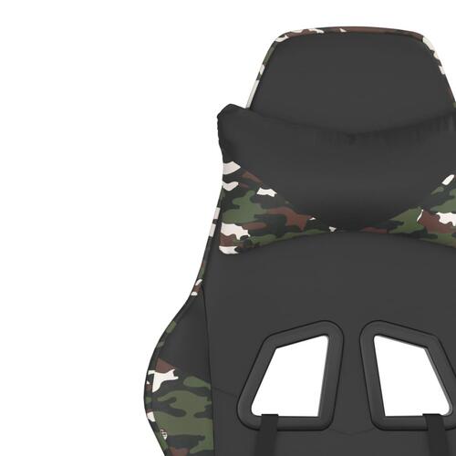 Gamingstol m. massage og fodstøtte kunstlæder sort camouflage