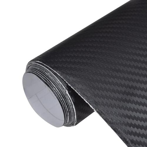 Bilfolie kulfiber vinyl 3D 152 x 200 cm sort