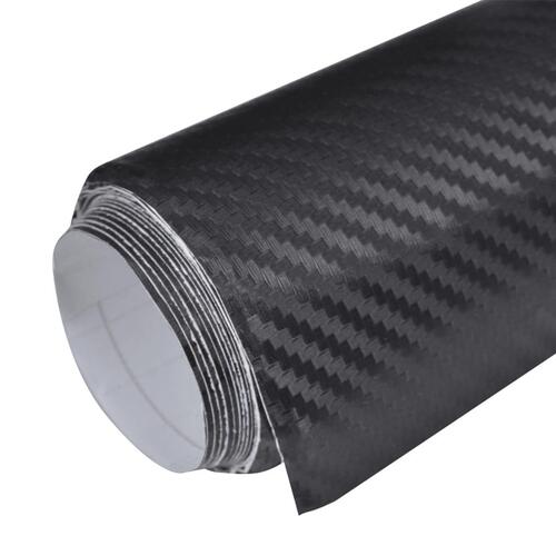 Bilfolie kulfiber vinyl 3D 152 x 200 cm sort