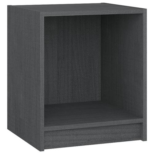 Sengeskab 35,5x33,5x41,5 cm massivt fyrretræ grå