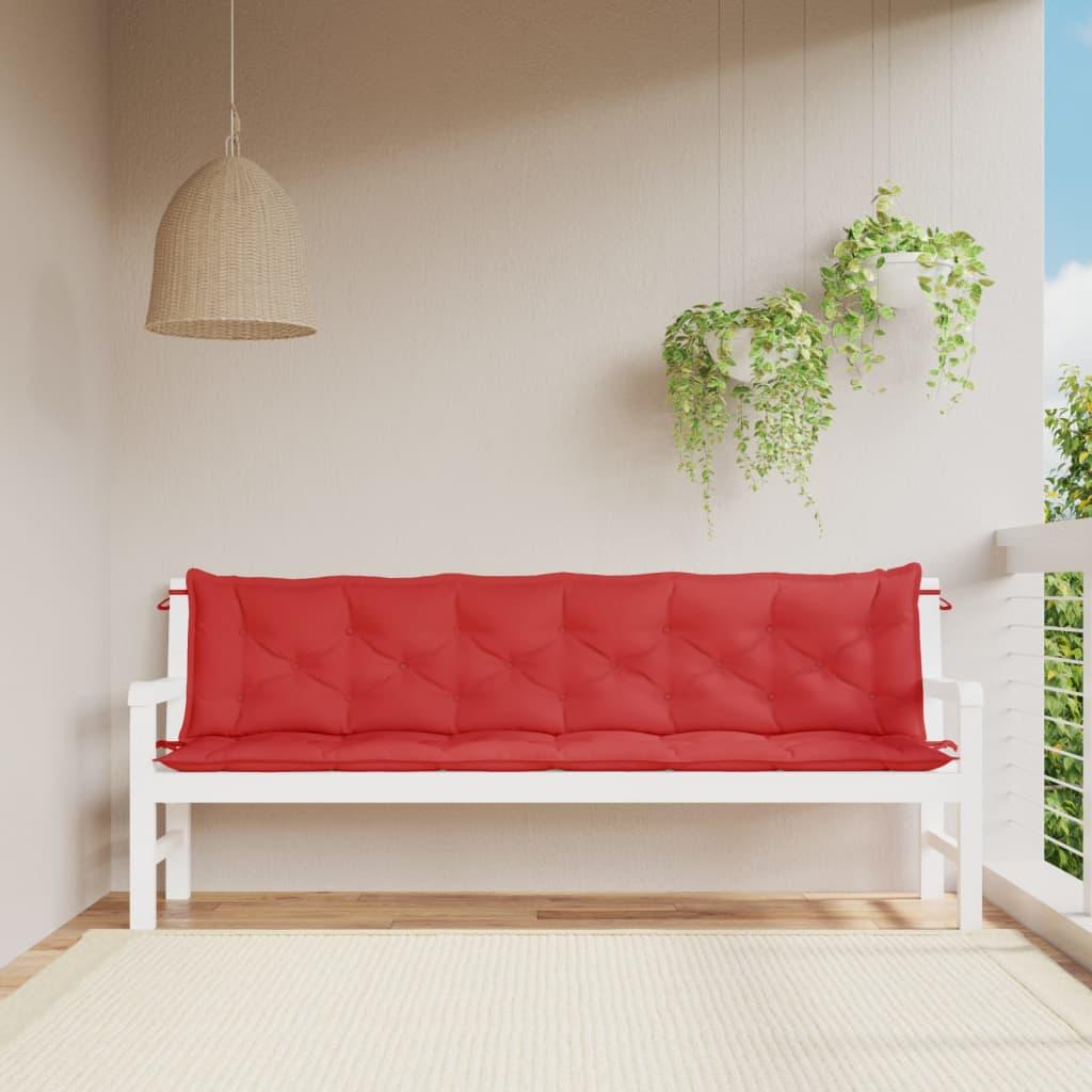 Hynder til havebænk 2 stk. 200x50x7 cm oxfordstof rød