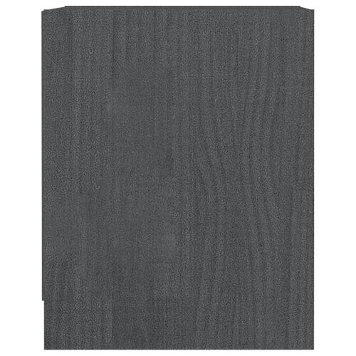 Sengeskab 35,5x33,5x41,5 cm massivt fyrretræ grå