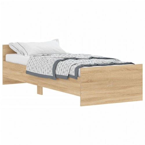 Sengeramme 75×190 cm - konstrueret træ i sonoma-eg