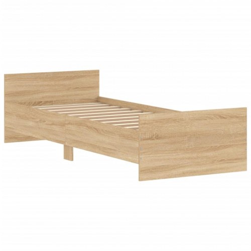 Sengeramme 75×190 cm - konstrueret træ i sonoma-eg