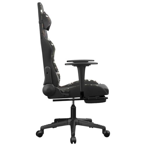 Gamingstol m. massage og fodstøtte kunstlæder sort camouflage