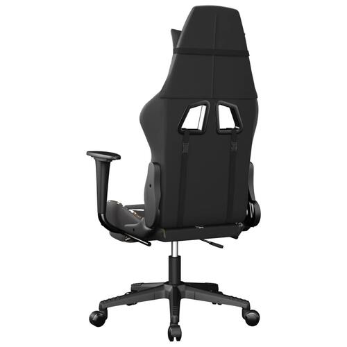 Gamingstol m. massage og fodstøtte kunstlæder sort camouflage