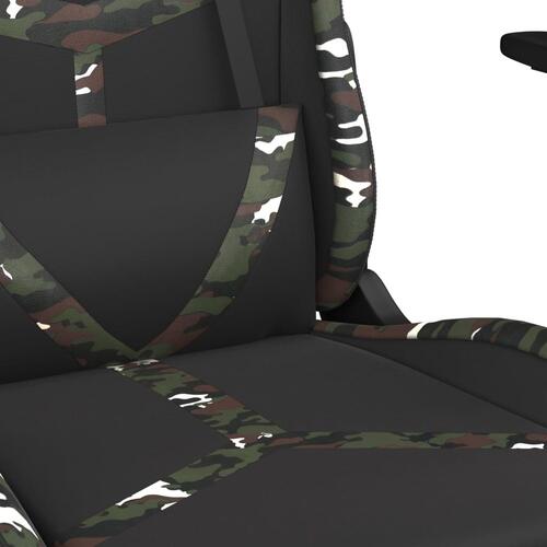 Gamingstol m. massage og fodstøtte kunstlæder sort camouflage