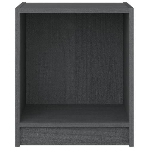 Sengeskabe 2 stk. 35,5x33,5x41,5 cm massivt fyrretræ grå