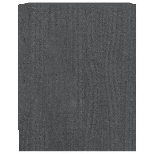 Sengeskabe 2 stk. 35,5x33,5x41,5 cm massivt fyrretræ grå