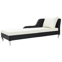 Liggestol med hynde polyrattan sort