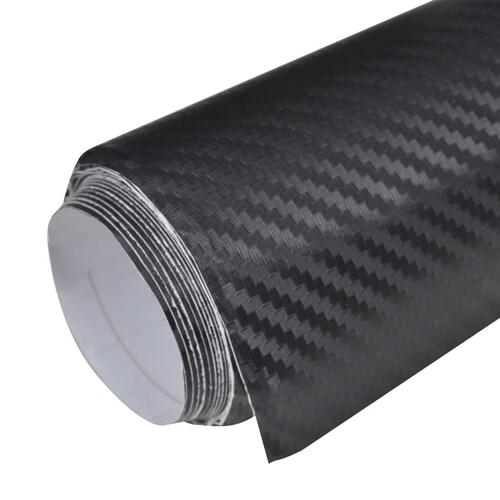 Bilfolie kulfiber vinyl 3D sort 152 x 500 cm