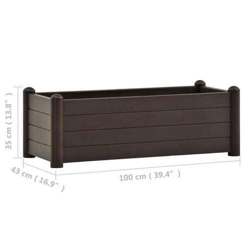 Højbed 100x43x35 cm PP mokkafarvet