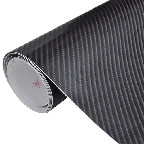 Bilfolie kulfiber vinyl 4D sort 152 x 500 cm