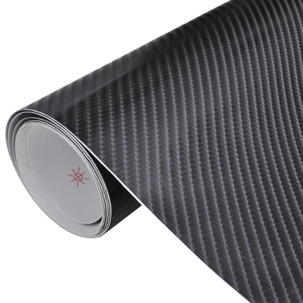Bilfolie kulfiber vinyl 4D sort 152 x 500 cm