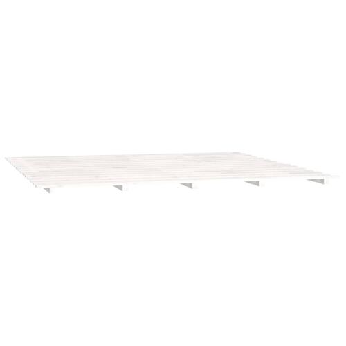 Sengeramme 200x200 cm massivt fyrretræ hvid
